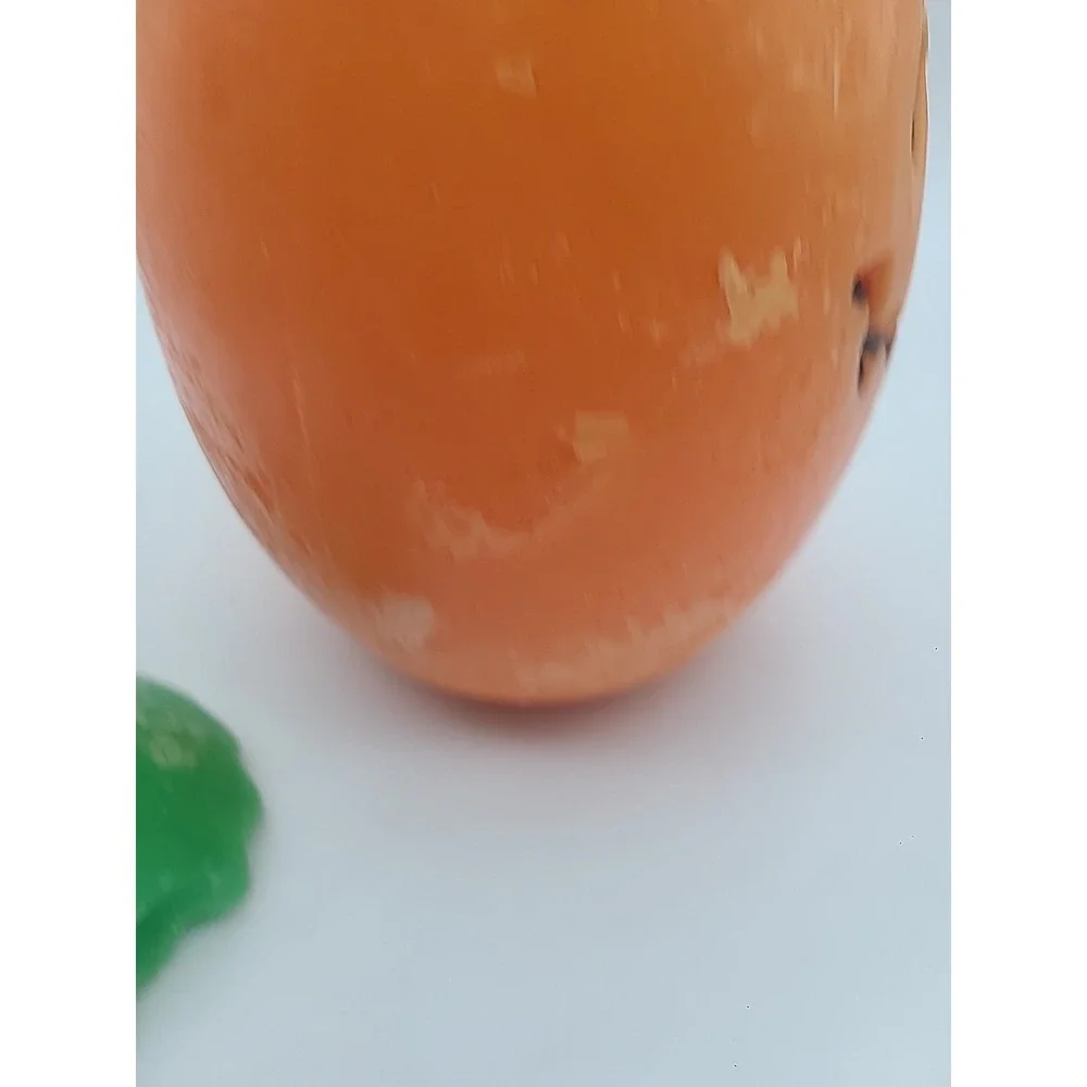 Large Orange Jack O'Lantern Pumpkin Candle Light Up Halloween Vintage Wax Decor